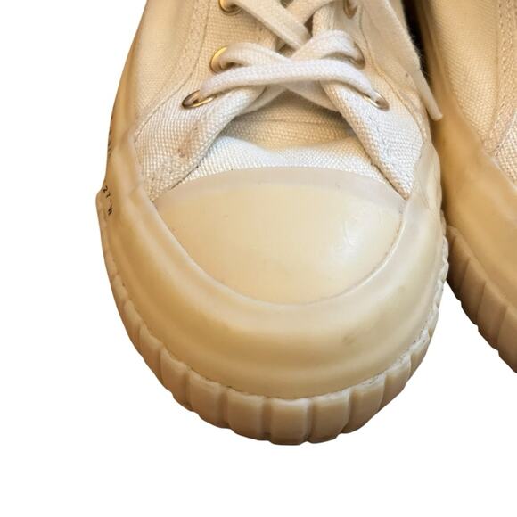 AllSaints Ghost Dana High Top Sneaker Canvas Lace Up Shoes White Cream Size 7 - Picture 13 of 16